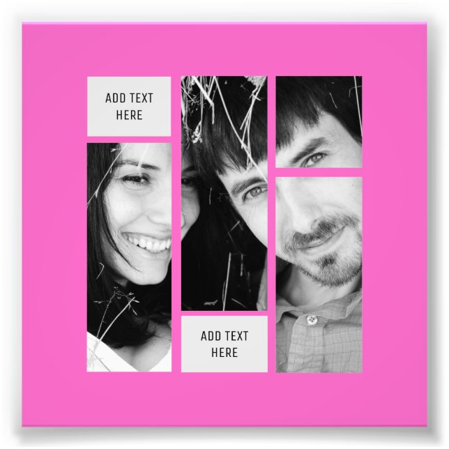 PINK Photo Text Template - Transfer To ANY Gift Print (Front)