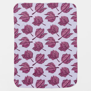 Pink Physalis Flower Pattern Pastel Botanical Baby Blanket