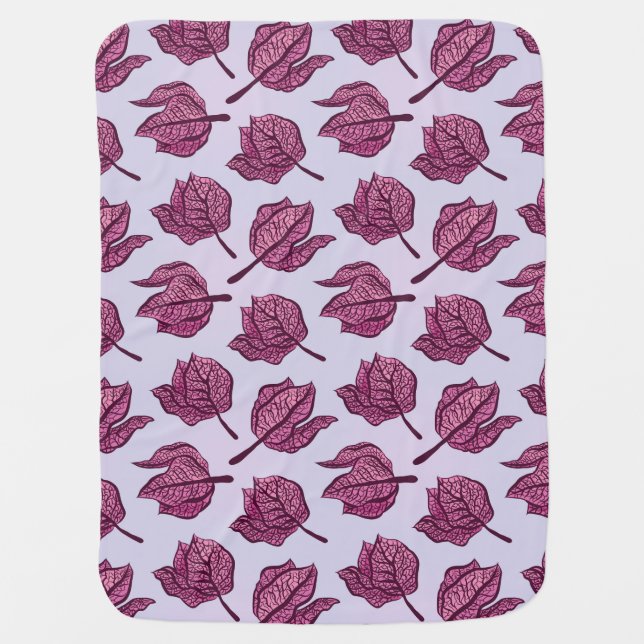 Pink Physalis Flower Pattern Pastel Botanical Baby Blanket (Front)