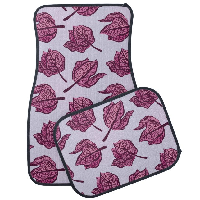 Pink Physalis Flower Pattern Pastel Botanical Car Floor Mat (Set)