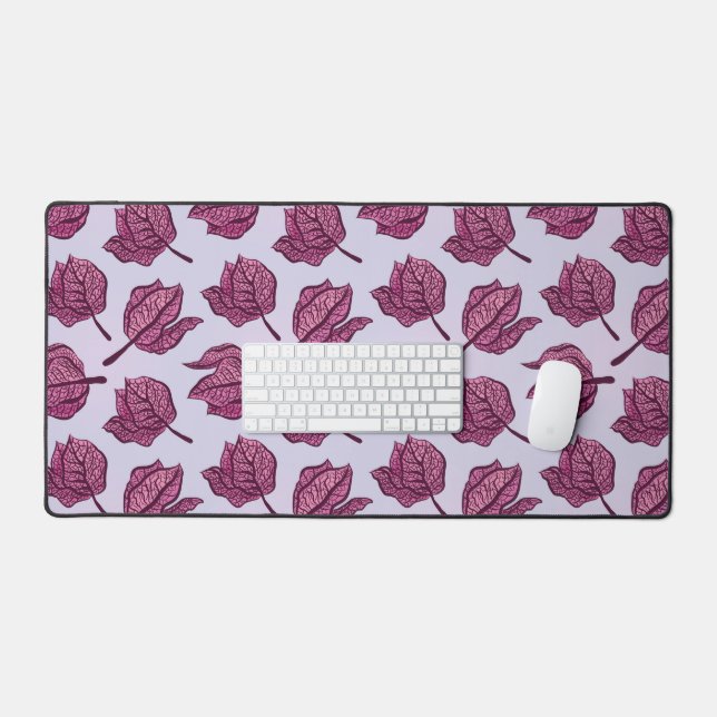 Pink Physalis Flower Pattern Pastel Botanical Desk Mat (Keyboard & Mouse)
