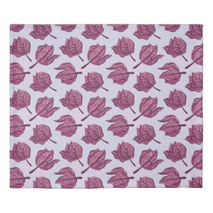 Pink Physalis Flower Pattern Pastel Botanical Duvet Cover