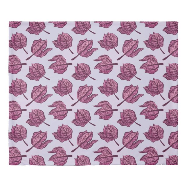 Pink Physalis Flower Pattern Pastel Botanical Duvet Cover (Front)