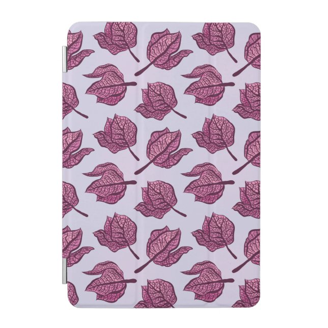 Pink Physalis Flower Pattern Pastel Botanical iPad Mini Cover (Front)