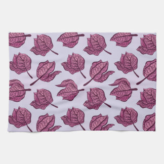 Pink Physalis Flower Pattern Pastel Botanical Kitchen Towel