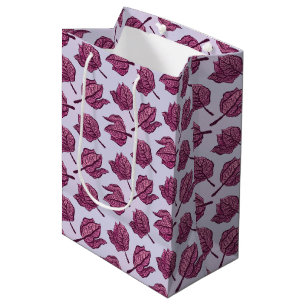 Pink Physalis Flower Pattern Pastel Botanical Medium Gift Bag