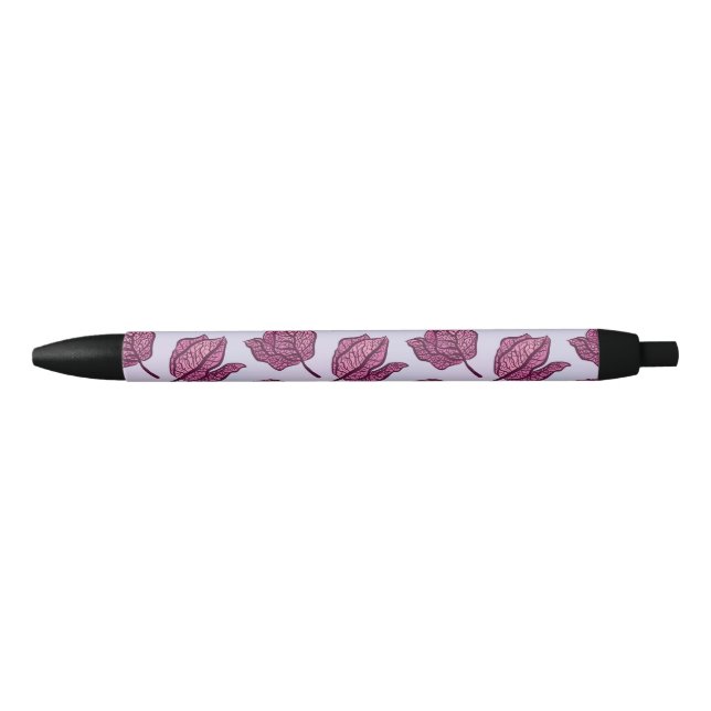 Pink Physalis Flower Pattern Pastel Botanical Pen (Front)