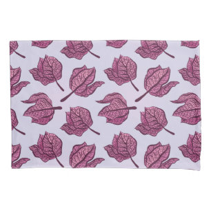 Pink Physalis Flower Pattern Pastel Botanical Pillow Case
