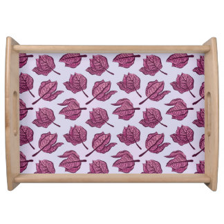 Pink Physalis Flower Pattern Pastel Botanical Serving Tray