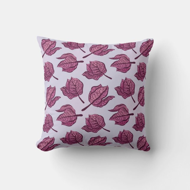Pink Physalis Flower Pattern Pastel Botanical Throw Pillow (Front)