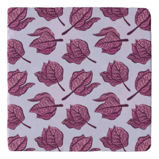 Pink Physalis Flower Pattern Pastel Botanical Trivet