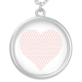 Pink Pi Heart Silver Plated Necklace