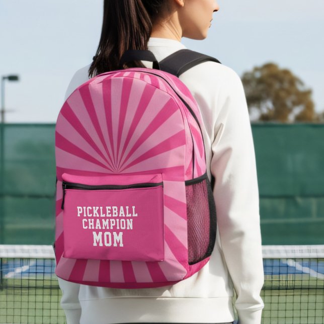 Pink Pickleball Champion Mom Printed Backpack (Pickleball Champion Mom? Here's your backpack!)