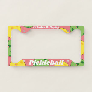 Pink Pickleball License Plate Frame
