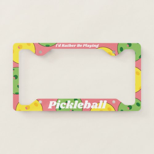 Pink Pickleball License Plate Frame