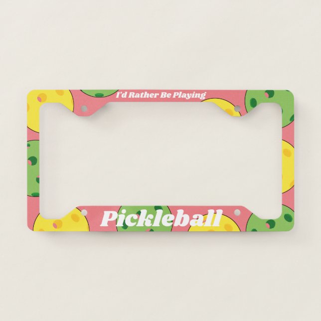 Pink Pickleball License Plate Frame (Front)