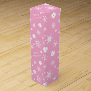 Pink💟 Pickleball🎄 Merry Christmas Wine Box
