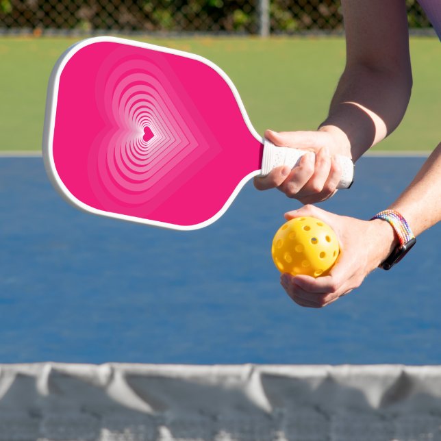 Pink Pickleball Paddle with Hearts (Insitu)