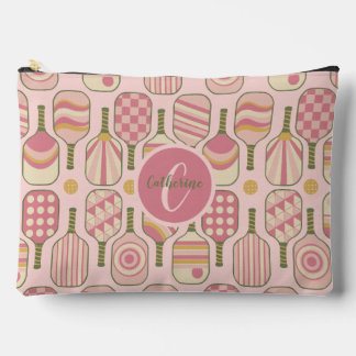Pink Pickleball Paddles with Monogram Accessory Pouch