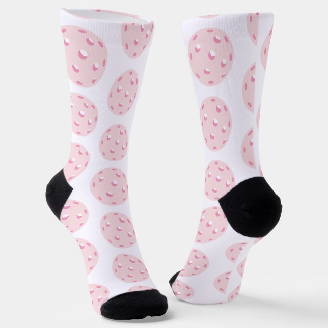 Pink Pickleball Pattern Socks (Angled)