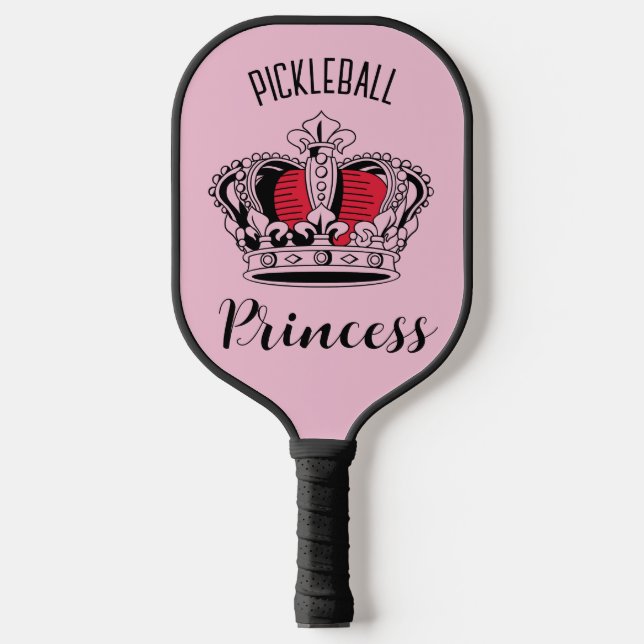 Pink Pickleball Princess Crown Personalized  Pickleball Paddle (Front)