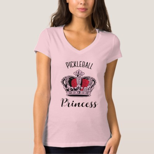 Pink Pickleball Princess Crown Personalized  T_Shirt