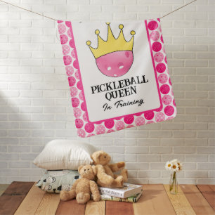 Pink Pickleball Queen in Training Baby Shower Blanket