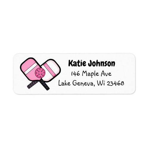 Pink Pickleball Sport Related  Label