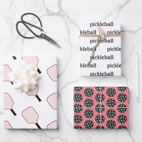 Pink pickleball wrapping sheet set of 3