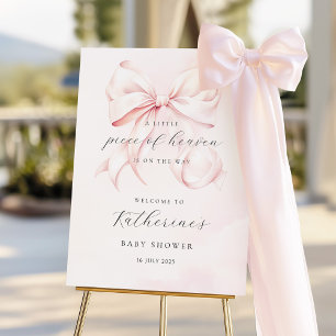 Pink Piece of Heaven Baby Shower Welcome Foam Board
