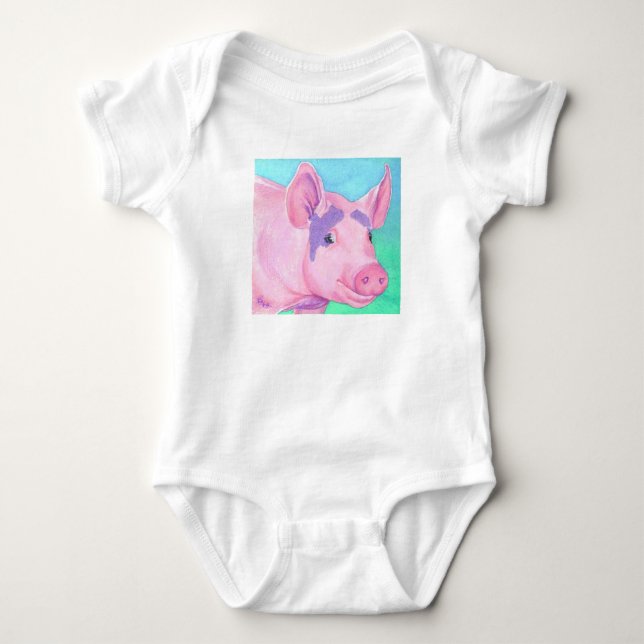 Pink Pig Baby Shirt  - "This Little Piggy" (Front)