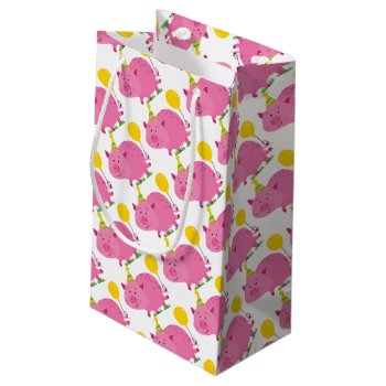 Pink Pig Birthday Small Gift Bag by ThePigPen at Zazzle