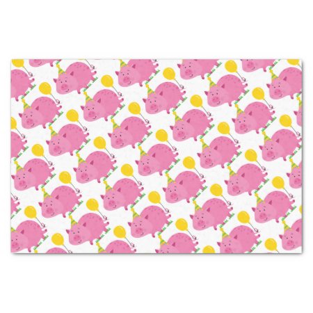 Pink Pig Birthday Tissue Paper