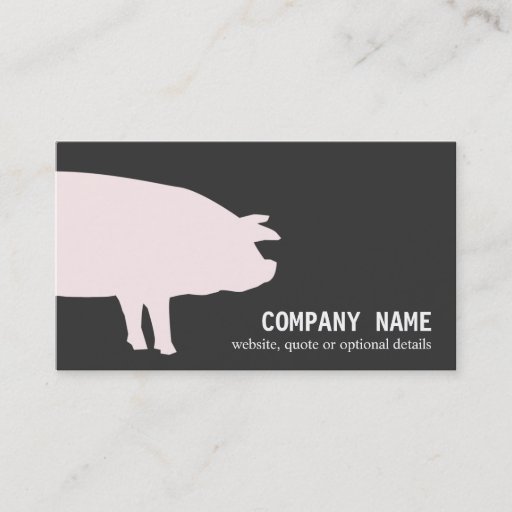 Customizable Pink Pig Business Card