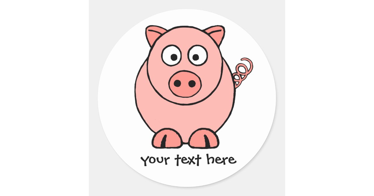 Pink Pig Classic Round Sticker | Zazzle