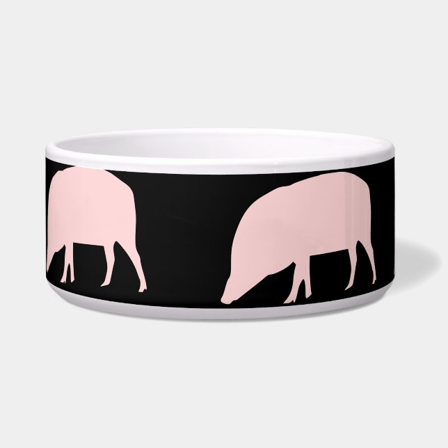 Pink Pig Dog Bowl (Left)