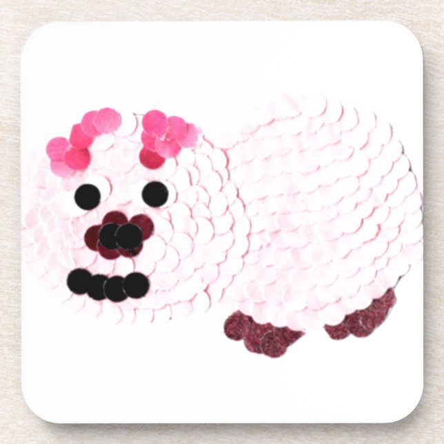 Pink Pig Drink Coaster (Front)