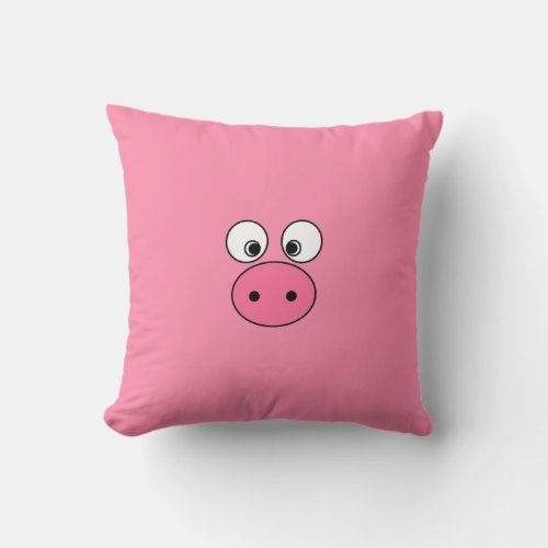 Pink Pig Face and Bum Throw Pillow