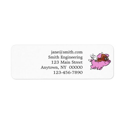 Pink pig flying cartoon  choose background color label