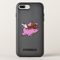 Pink pig flying cartoon | choose background color OtterBox symmetry iPhone 8 plus/7 plus case