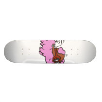 Pink pig flying cartoon | choose background color skateboard
