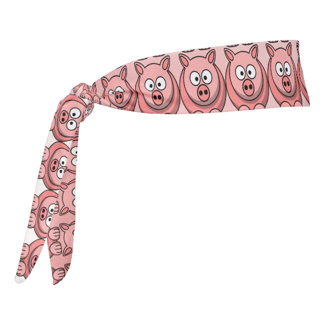 Pink Pig Fun Tie Headband