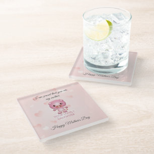 Pink Pig Glass Coaster