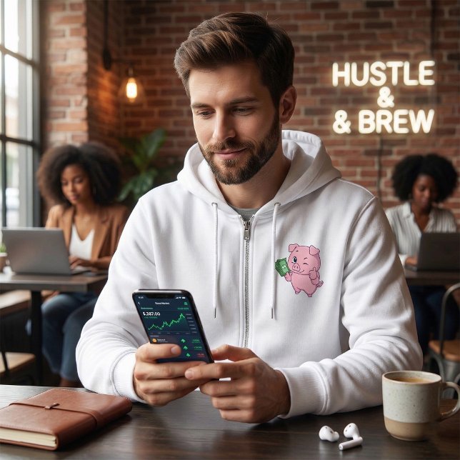 Pink Pig Holding Cash Giving Thumbs Up Hoodie (Creator Uploaded)