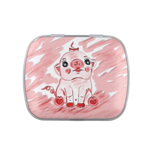 Pink pig jelly belly tin gift (Top)