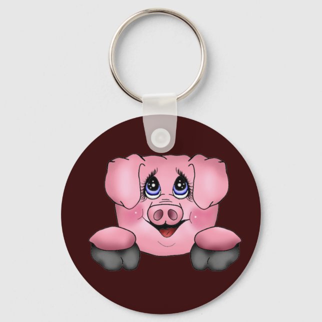 Pink Pig Key Chain (Front)
