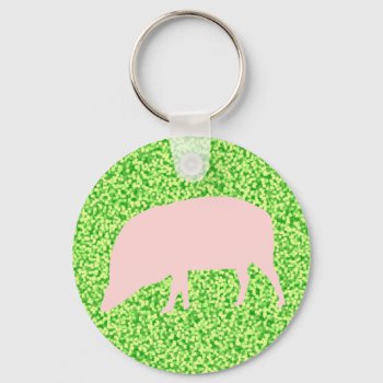 Pink Pig Keychain by Fallen_Angel_483 at Zazzle