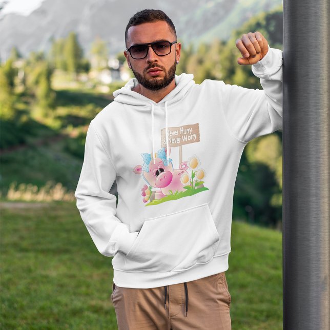 Pink Pig Nursery Never Hurry Never Worry Hoodie (Creator Uploaded)