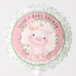 Pink Pig of Cuteness Girl Baby Shower Custom Balloon