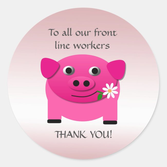 Pink Pig Offers Flower Front Line Workers Stickers